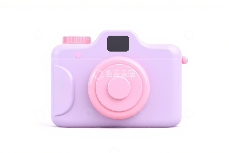 高清大图下载【趣麦麦图】粉紫色卡通相机素材