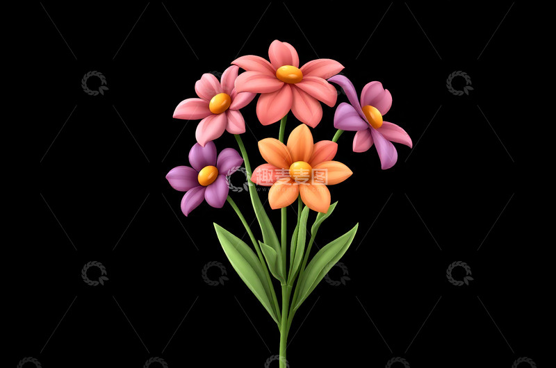 高清大图下载【趣麦麦图】多彩花朵特写素材