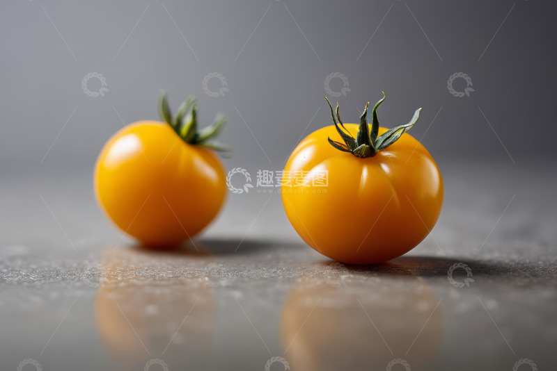 高清大图下载【趣麦麦图】黄色小番茄微距特写