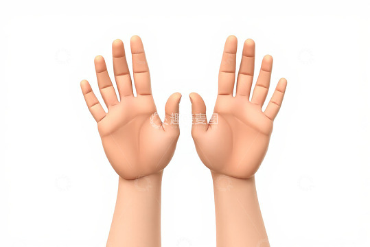 双手摊开手势素材