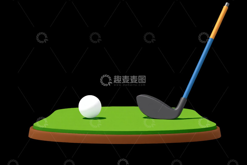 高清大图下载【趣麦麦图】高尔夫球与球杆场景