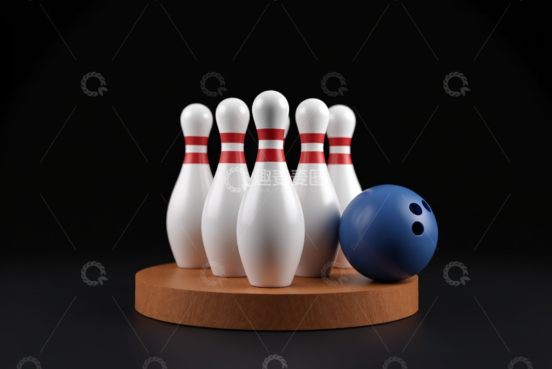 高清大图下载【趣麦麦图】保龄球与球瓶静物展示