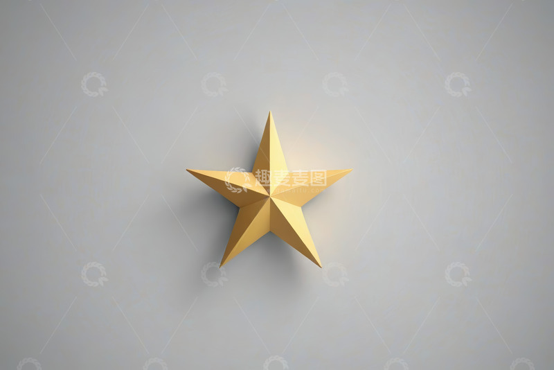 高清大图下载【趣麦麦图】金色立体五角星装饰