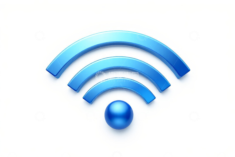 高清大图下载【趣麦麦图】蓝色立体WiFi图标