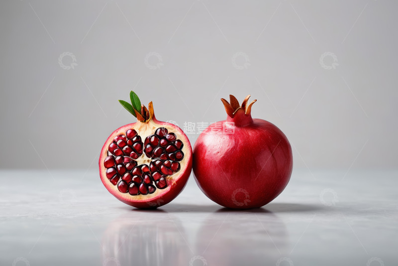 高清大图下载【趣麦麦图】红色石榴特写静物