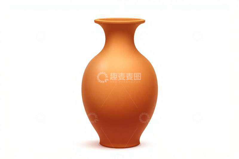 高清大图下载【趣麦麦图】橙色陶瓷花瓶特写