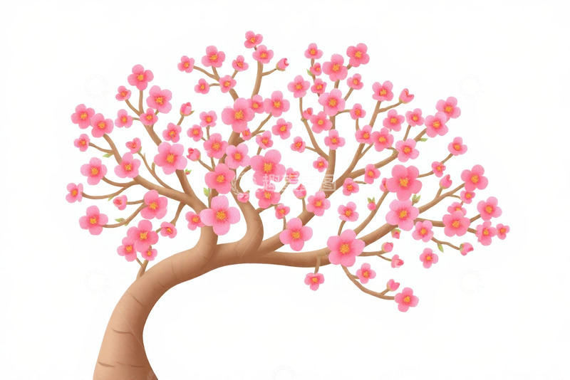 高清大图下载【趣麦麦图】盛开的粉色樱花树