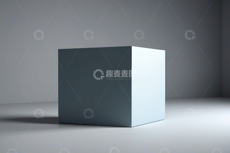 高清大图下载【趣麦麦图】灰色立方体简约背景素材