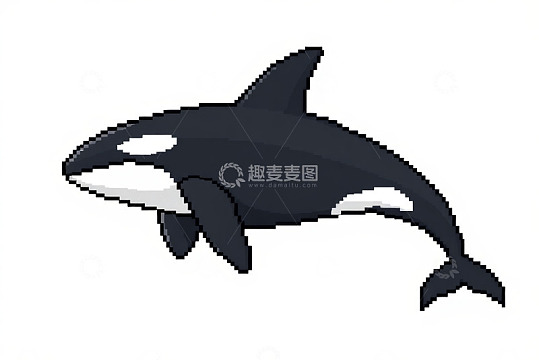 像素风格虎鲸插画