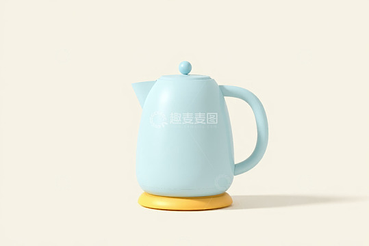 浅蓝色茶壶静物特写