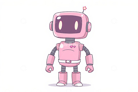 粉色卡通机器人形象