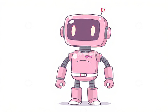 粉色卡通机器人形象
