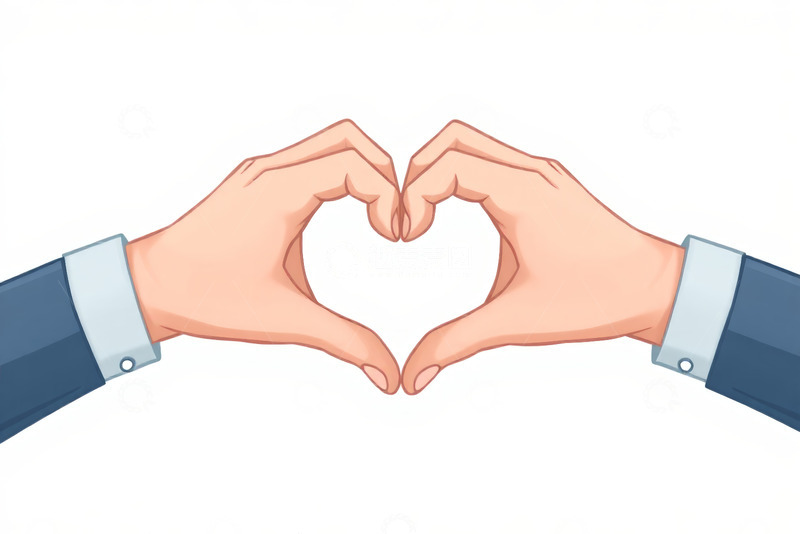 高清大图下载【趣麦麦图】双手比心手势素材