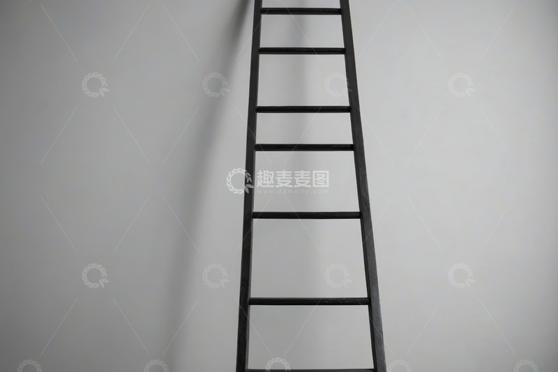 高清大图下载【趣麦麦图】靠墙的黑色梯子