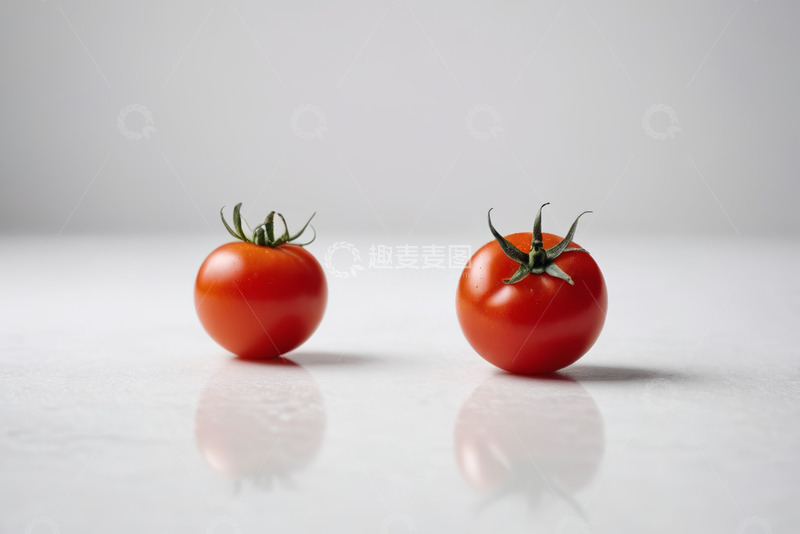 高清大图下载【趣麦麦图】两个新鲜红色番茄静物画面