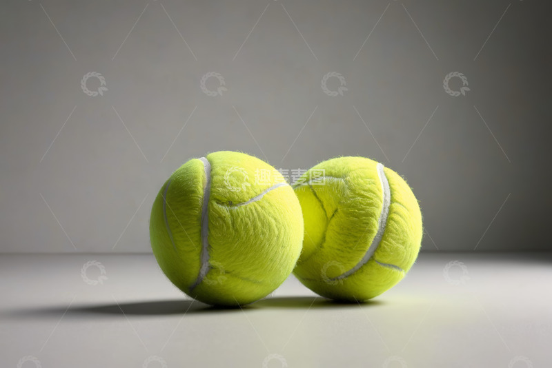 高清大图下载【趣麦麦图】两个黄色网球静物展示