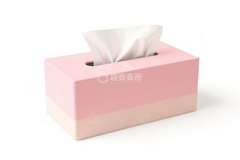 高清大图下载【趣麦麦图】粉色纸巾盒内白色纸巾
