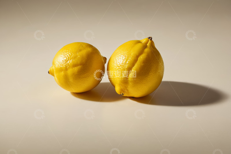 高清大图下载【趣麦麦图】两个黄色柠檬静物特写