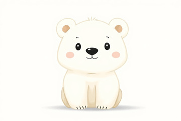 可爱卡通北极熊插画