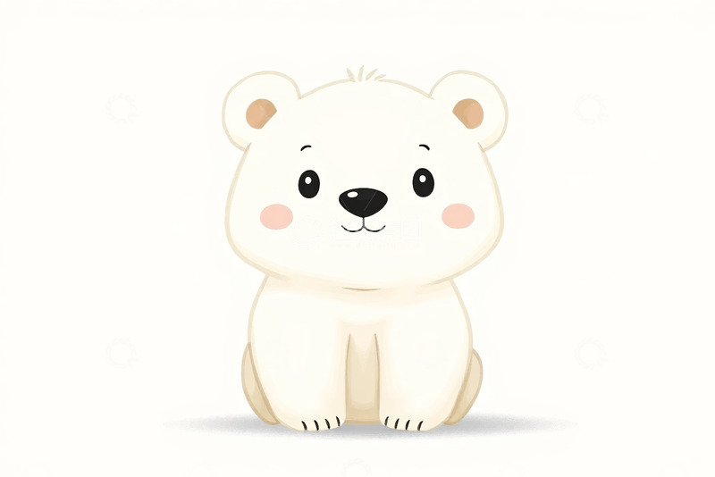 高清大图下载【趣麦麦图】可爱卡通北极熊插画