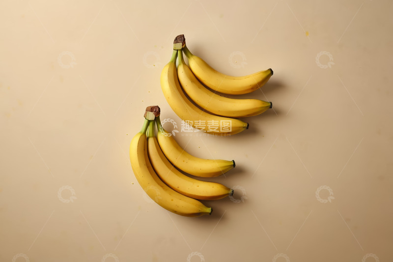 高清大图下载【趣麦麦图】两串黄色香蕉静物素材