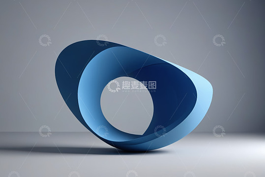 蓝色抽象形状立体设计