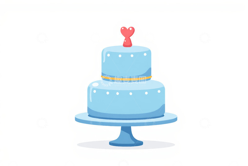 高清大图下载【趣麦麦图】蓝色双层卡通蛋糕
