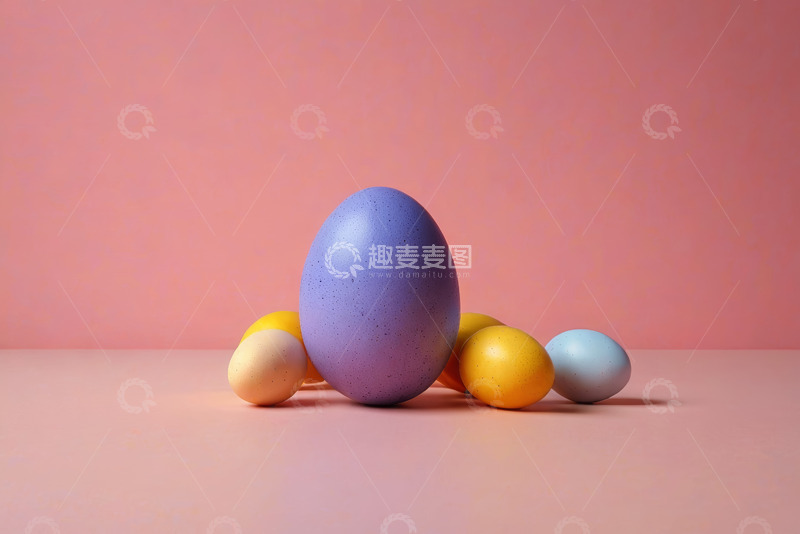 高清大图下载【趣麦麦图】多彩复活节彩蛋装饰静物