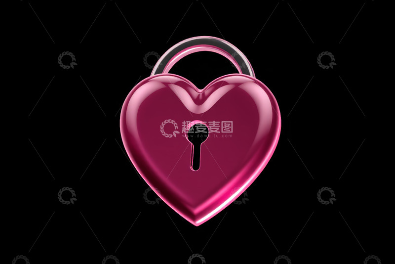 高清大图下载【趣麦麦图】心形挂锁特写素材
