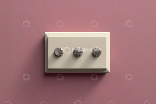粉色墙面上的三联开关
