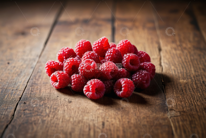 高清大图下载【趣麦麦图】木桌上的新鲜覆盆子