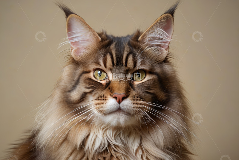 高清大图下载【趣麦麦图】缅因猫特写