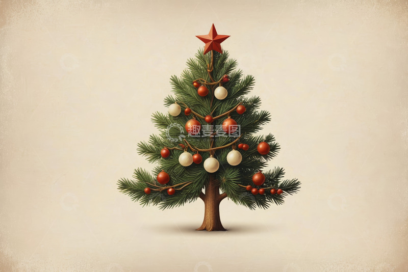 高清大图下载【趣麦麦图】装饰精美的圣诞树