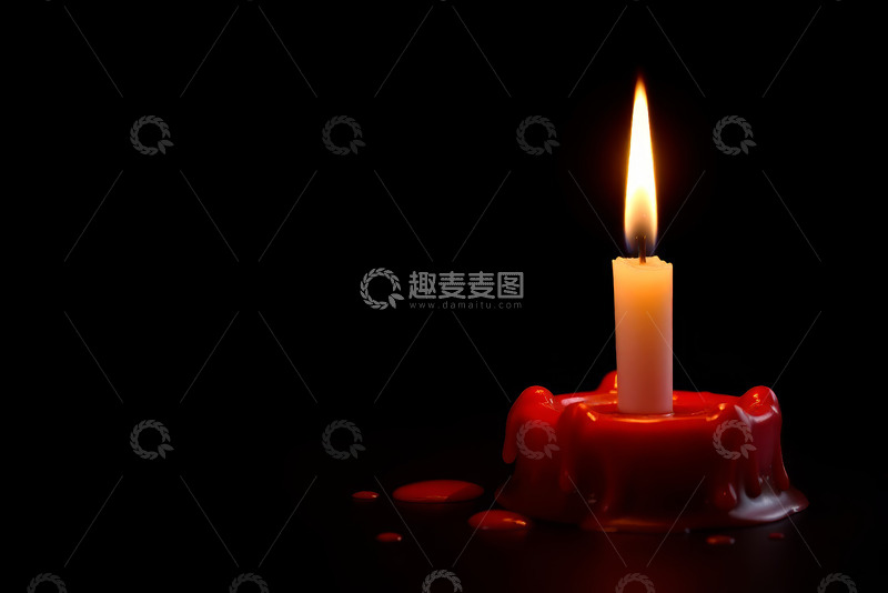 高清大图下载【趣麦麦图】燃烧的蜡烛特写