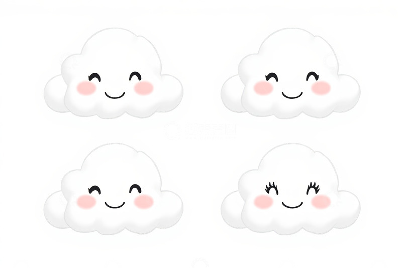 高清大图下载【趣麦麦图】可爱卡通云朵表情素材