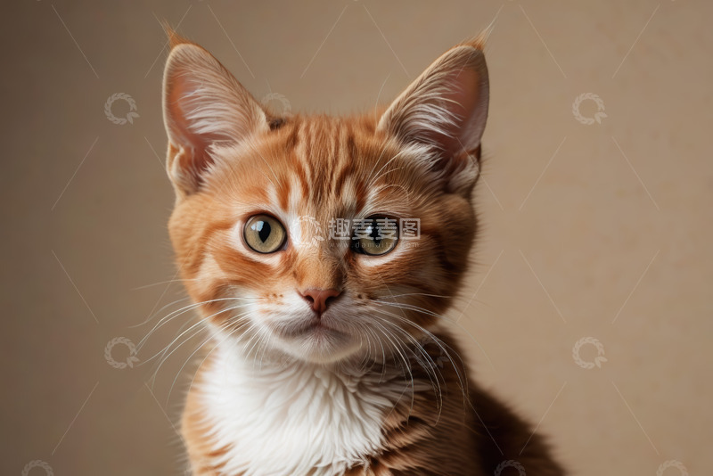 高清大图下载【趣麦麦图】橘白小猫特写