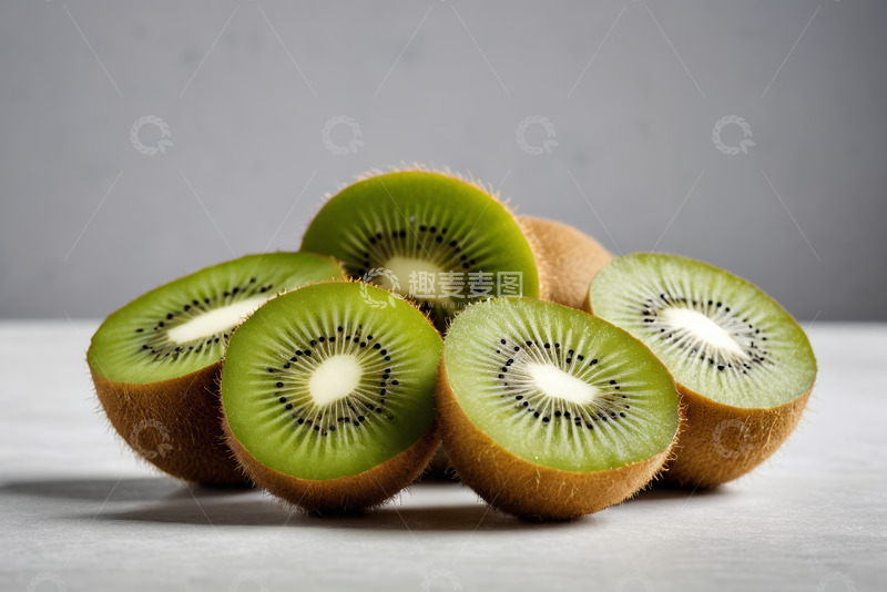 高清大图下载【趣麦麦图】切开的新鲜猕猴桃静物