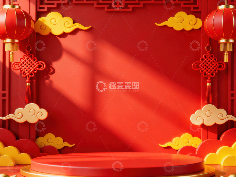 高清大图下载【趣麦麦图】新年元旦春节背景_普屏218