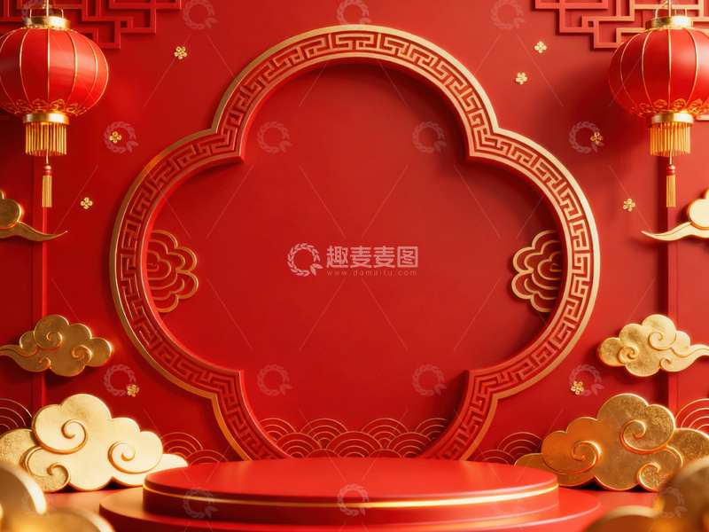 高清大图下载【趣麦麦图】新年元旦春节背景_普屏229