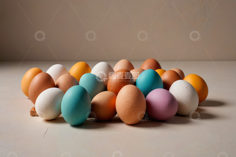 高清大图下载【趣麦麦图】多彩鸡蛋静物摆放