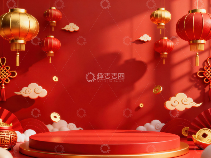 高清大图下载【趣麦麦图】新年元旦春节背景_普屏236