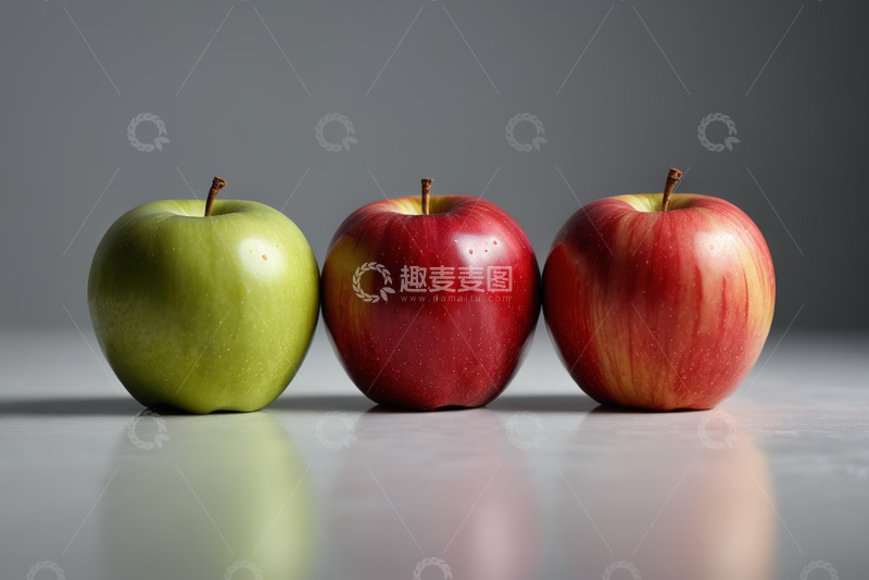 高清大图下载【趣麦麦图】三个苹果静物特写