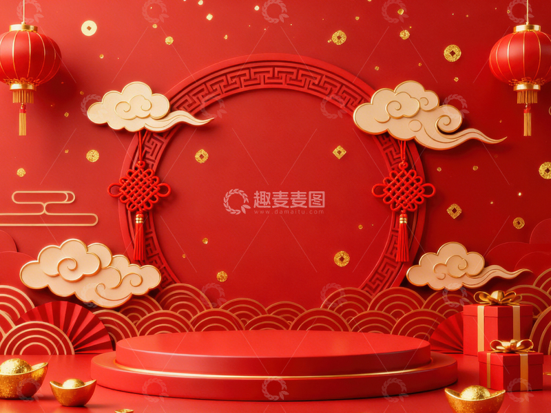 高清大图下载【趣麦麦图】新年元旦春节背景_普屏232