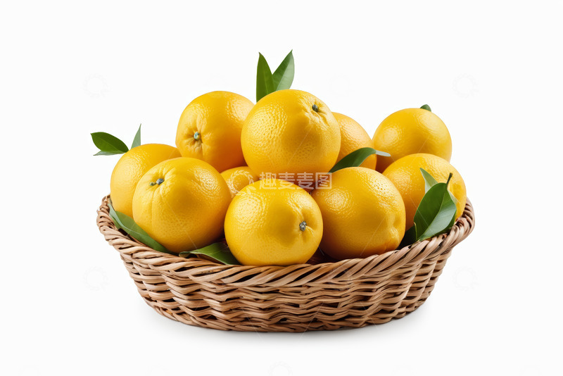 高清大图下载【趣麦麦图】篮子里的新鲜橙子