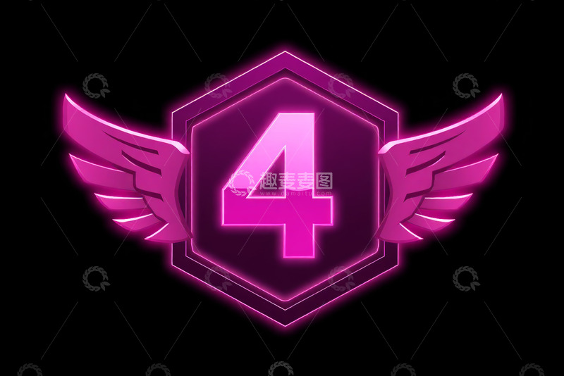 高清大图下载【趣麦麦图】带翅膀数字2图标设计素材