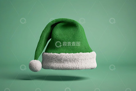 绿色圣诞帽特写