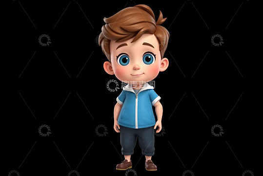 卡通女孩休闲站立形象