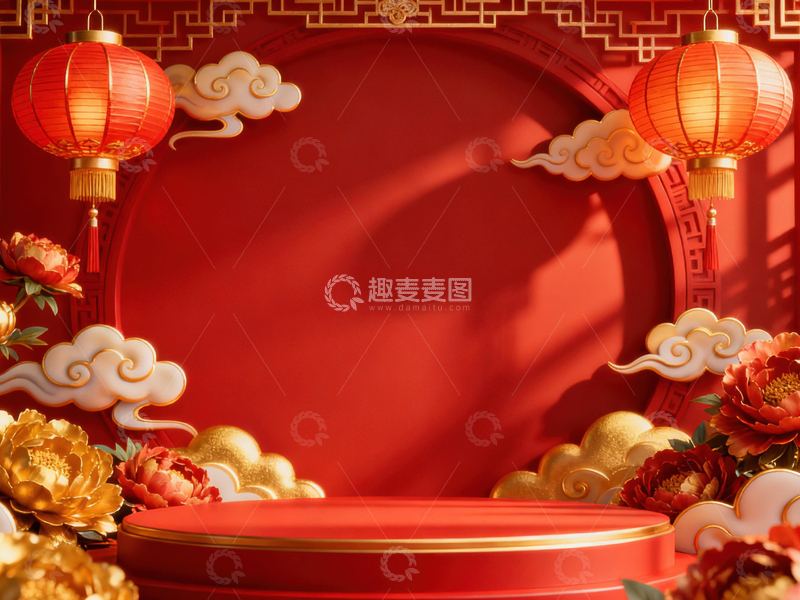 高清大图下载【趣麦麦图】新年元旦春节背景_普屏268