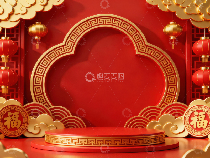 高清大图下载【趣麦麦图】新年元旦春节背景_普屏261