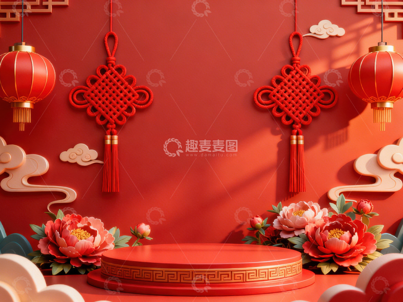 高清大图下载【趣麦麦图】新年元旦春节背景_普屏254